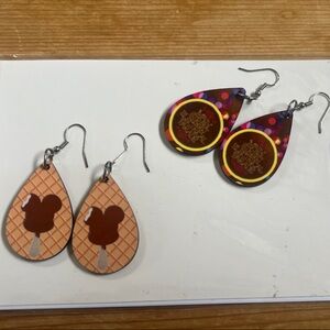Etsy Disney inspired Earrings. Lot of 2